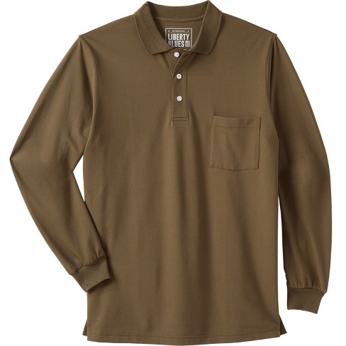 Liberty Blues Men's Big & Tall Long-sleeve Polo Shirt - Big - 2xl, Olive  Brush Green : Target