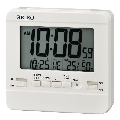 Seiko 3.5" Everything Digital Alarm Clock - White