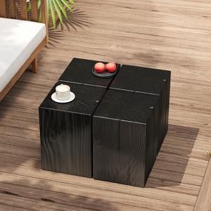 Christopher Knight Home Zata Modern Patio Square-Column Lightweight Concrete End Table - 1 of 4