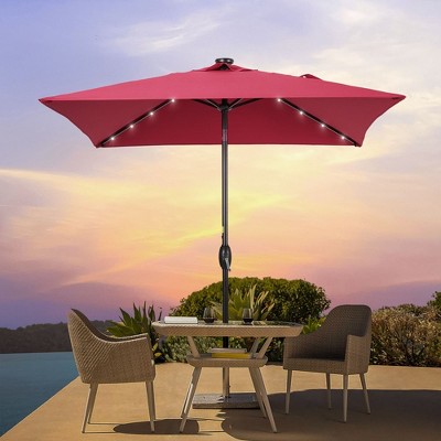 Sonkuki 6.5 FT LED Square Outdoor Patio Umbrella Market Table Umbrella