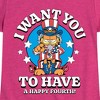 Girls' - Garfield - Want You To Have A Happy Fourth Fitted Short Sleeve Graphic T-Shirt - 2 of 4