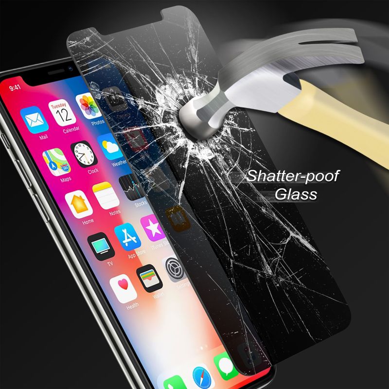 Insten 2-Pack Anti Spy Privacy Tempered Glass Screen Protector Anti-Scratch, Anti-Fingerprint, Bubble Free for Apple iPhone XS Max, 2 of 8