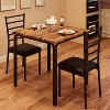 Jojoka 3-Piece Dining Table Set for 2 -  Metal Frame Wood Table Top& 2 upholstery Chairs for Small Space Kitchen, Breakfast Nook or Dining Room - 3 of 4