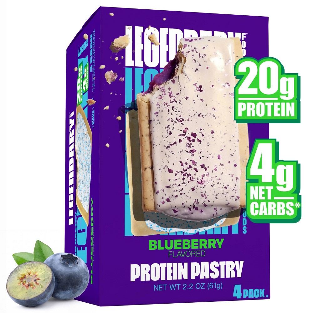 Legendary Foods Gluten Free and Keto Friendly Protein Pastry - Blueberry - 8.6oz/4ct