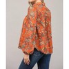 Women's Fall Floral Blouse - Fate - 4 of 4