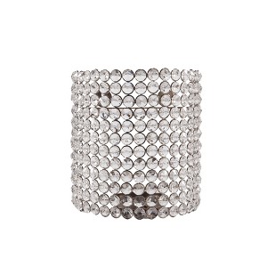 HomeRoots 8" Clear And Silver Bejeweled Crystal Wall Sconce Candle Holder - 1 of 4