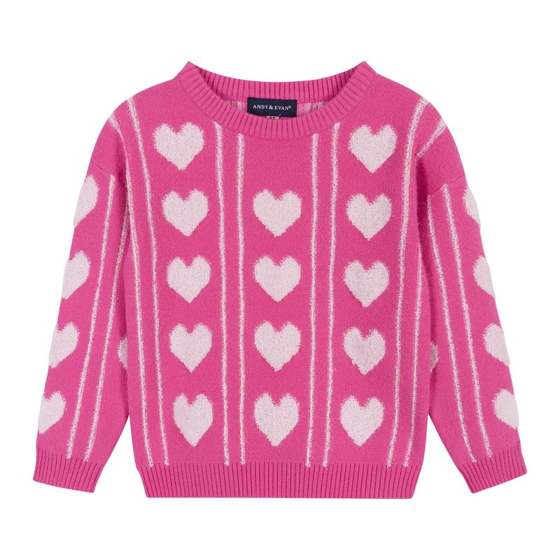 Andy & Evan  Toddler  Girls Heart Faux Shearling Sweater & Legging Set, 4 of 6