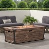 GDFStudio Aido Outdoor 50,000 BTU Lightweight Concrete Rectangular Fire Pit, Brown - 2 of 4