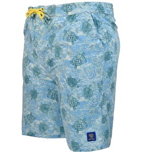 Banana Boat UPF50+ Men's Compression Liner Swim Trunks Swimsuit | Blue Turtle X-Large - 1 of 4