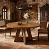 ORRD 47 Inch Round Dining Table for 4-6, Wood Pedestal Table with Walnut Finish for Kitchen and Small Space，Walnut - 2 of 4
