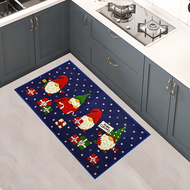 RT Designers Collection Christmas Gnomes Premium and Luxurious Indoor Kitchen Rug 18" x 30" Blue, 2 of 5