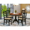 HomeStock 5-Piece Black and Cherry Finish Solid Wood Top Dining table with 4 Chairs - 2 of 4