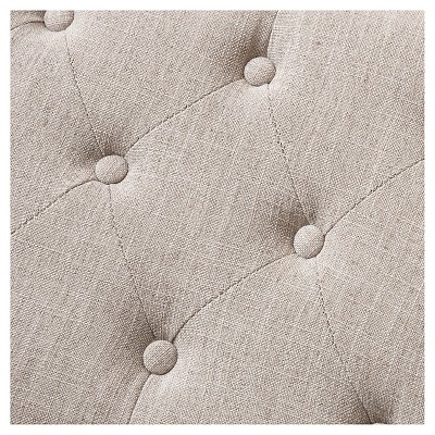 Logan Plush Grey Fabric Tufted Storage Ottoman