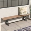 Tangkula 3-4 Person Outdoor HDPE Bench with Metal Frame 72" Long Patio Backless Bench Weatherproof Garden Bench - 3 of 4
