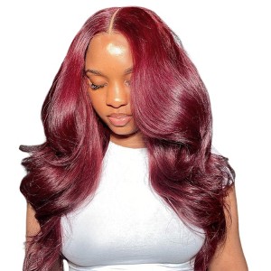 Jessie's Wig 24 Inch Body Wave Human Hair Glueless Wig 5x5 Pre Cut Lace Upgraded 99J 1 Pc/Pack - 1 of 4