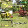 KTMBDW Outdoor Swing Sets for Backyard, Swing Stand with 2 Seats and 1 Glider, Heavy Duty A-Frame Metal Outdoor Swing Set for Kids, Black & Green - 3 of 4