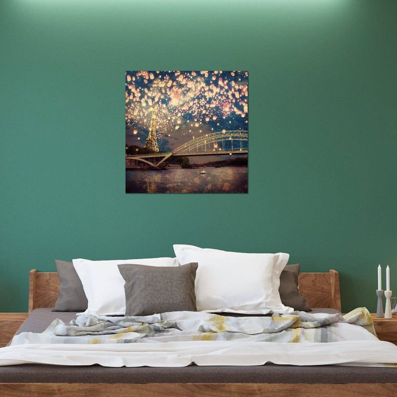 Love Wish: Lanterns Over Paris by Paula Belle Flores Unframed Wall Canvas - iCanvas, 4 of 5