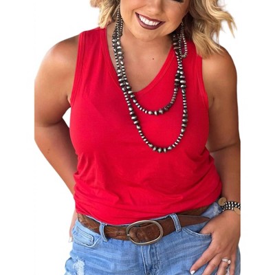 Women's Jules Vneck Sleeveless Tops - Texas True Threads