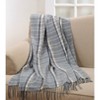 Plaid Tassle Throw Blanket Gray - Saro Lifestyle - image 4 of 4