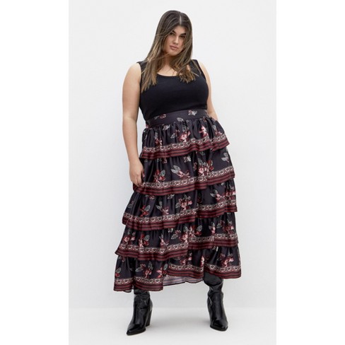 Women's Plus Size Drama Queen Skirt - black | CITY CHIC - image 1 of 4