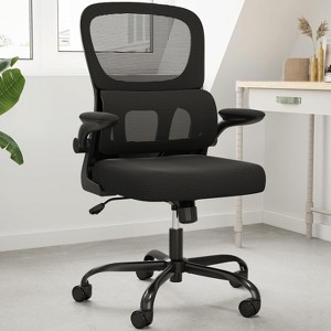 Fontoi Task and Office Chairs, Mesh Desk Chair with Lumbar Support, Comfy Computer Desk Chair with Adjustable Height, Black, 25.59"*25"*40" - 1 of 4
