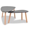 vidaXL Coffee Table Set 2 Pieces Solid Pinewood Black - 3 of 4