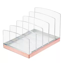mDesign Plastic Makeup Organizer for Bathroom, 5 Sections