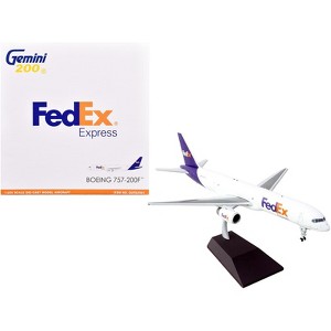 Boeing 757-200F Commercial Aircraft "FedEx" White with Purple "Gemini 200" Series 1/200 Die Cast Model Airplane by GeminiJets - 1 of 3