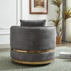 GDFStudio Edgar Modern Faux Leather 360° Swivel  Upholstered Accent Chair - 4 of 4