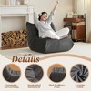 Lyngins Caterpillar-Style Bean Bag Chair, Armless Lazy Chair with High-Density Memory Foam, Stylish Accent Chair, Single Sofa Chair for Home - 3 of 4