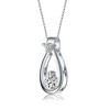 Classy rhodium plated neckalce with cubic zirconia pear shaped pendant for elegant and timeless style - 3 of 3