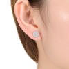 Guili White Gold Plated Concentric Cluster Round Stud Earrings with Cubic Zirconia, A Stunning & Radiant Jewelry Piece for a Dazzling Impression - 2 of 3