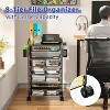 Simple Trending 8 Tier Small Rolling File Cart, Metal Desk File Organizer with Sliding Trays, Black - 2 of 4
