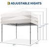 Pop Up Canopy Tent, Waterproof Outdoor Canopy Easy Up Portable Event Tent with 3 Adjustable Heights, 4 Sandbags, 8 Stakes, 4 Ropes - 3 of 4