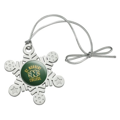 St. Norbert College Green Knights Logo Metal Snowflake Christmas Tree Holiday Ornament