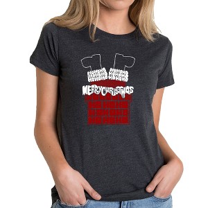 LA Pop Art Chimney Santa - Women's Premium Blend Word Art T-Shirt - 1 of 4