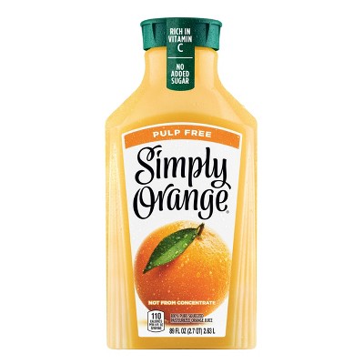 Simply Orange Pulp Free Juice - 89 Fl Oz : Target