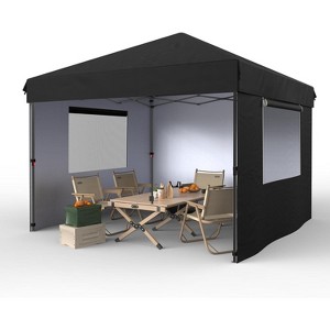 10x10 Foot Commercial Canopy, Heavy Duty Outdoor Shelter with 3 Side Panels, Simple One-Person Setup, Perfect for Events & Markets - 1 of 4
