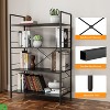 4 Tier Industrial Bookshelf Large Bookcase with Steel Frame Industrial Book Shelves - 4 of 4