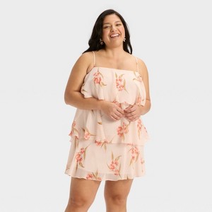 Women's Tiered Ruffle Mini Shift Dress - A New Day™ - 1 of 3