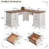 SinCiDo 60" L-Shaped Desk,Farmhouse Computer Desk with Charging Station,Filing Cabinet Storage, Drawer,Study Writing Desk - 3 of 4