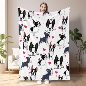 Boersma 1pc Adorable Fleece Dog Blanket - Soft, Cozy, Lightweight, Warm, Flannel Throw- Perfect for Snuggling Up on Chilly Days 60"x80" - 1 of 4
