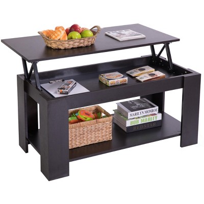 Basicwise Modern Wood Coffee Table with Lift Tabletop