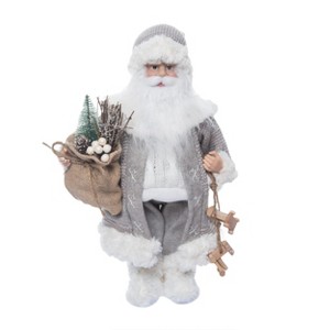 Season's Designs Christmas 16" Tan Santa W/Sweater Holding Toy Trai - 1 of 1