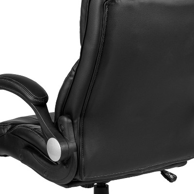 Executive High Back Black LeatherSoft Swivel Office Chair with Lumbar Support