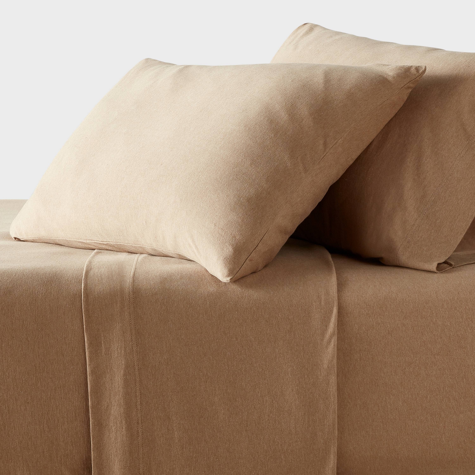 Queen Cotton Jersey Sheet Set Brown Heather - Threshold™