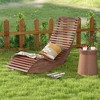 Tangkula Set of 2 Acacia Wood Patio Chaise Lounge Chair Outdoor Rocking Chair w/ Slatted Design - 3 of 4