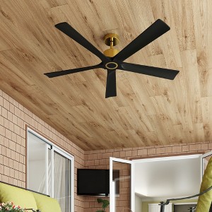 Famapy Modern Ceiling Fan with Remote Control, Reversible DC Motor, Black Sycamore Blades - 1 of 4