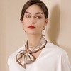 Anna-Kaci Women's Leaf Print Soft Silky Scarf with Lightweight Fabric Modern Square Design and Smooth Finish - 3 of 4