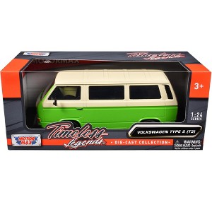 Volkswagen Type 2 (T3) Van Green and Beige "Timeless Legends" Series 1/24 Diecast Model Car by Motormax - 1 of 3
